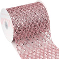 VATIN 6" Rose Gold Christmas Ribbon, Rose Gold Glitter Mesh Diamond Web Sequin Dots Wired Christmas Ribbon, Fall Ribbon for Gift Wrapping Bow Making Wreath Supply-10 Yards