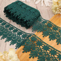 Green Lace Trim 7.5 Yards Wide Embroidered Floral Trim Edge Venise Lace Ribbon for Wedding Dress Crafting, Costume Design, DIY Apparel Embellishment, Home Decor