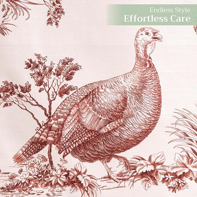 Maison d' Hermine Table Runner 100% Cotton Single Layer Table Runners 36 inches Long for Thanksgiving Christmas Decorations Home Kitchen Dining Party Wedding (Holy Jouy - Brown, 14.5" x 36")