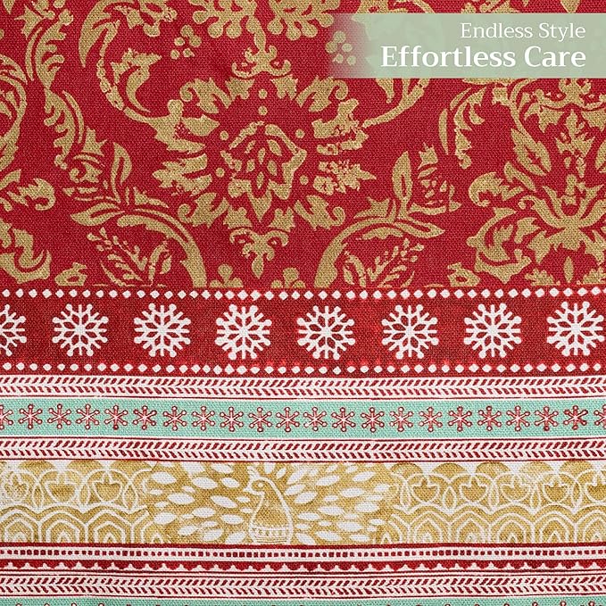 Maison d' Hermine Table Runner 100% Cotton Double Layer Table Runners 108 inches Long for Thanksgiving Christmas Decorations Home Kitchen Dining Party Wedding (Sofia, 14.5" x 108")