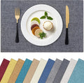 Homaxy Cloths Placemats for Dining Table Set of 6, Heat Resistant Washable Cotton Linen Blend Table Mats, Easy to Clean Place Mats for Indoor Outdoor Party Kitchen Decoration, Charcoal Gray