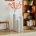 Floor Vases, Tall Home Decor Metal Vase Set of 3 Large Glazed Decorative Vases for Wedding Decor, Elegant Modern Flower Holder for Living Room, Entryway, Hallway, Dining Room