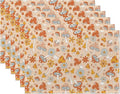 Retro Floral Hippie Mushroom Placemats Set of 6,Groovy Flower Table Mats Non-Slip Heat Resistant Washable Placemat for Party Kitchen Dining Table Decoration Indoor Outdoor