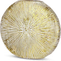 Gold Metal Vase for Home Decor – 11.4" x 10.2" Modern Decorative Vase for Pampas Grass, Artificial Flowers & Dried Bouquets – Elegant Textured Flower Vase for Living Room, Bedroom & Office
