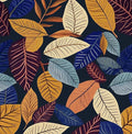 Colorful Leaf Wallpaper Peel and Stick,Vintage Botanical Contact Paper 17.5" x 118",boho leaves Wall Mural Self Adhesive Removable Waterproof for Bedroom Walls Bookcase Drawers Cabinet Table Locker