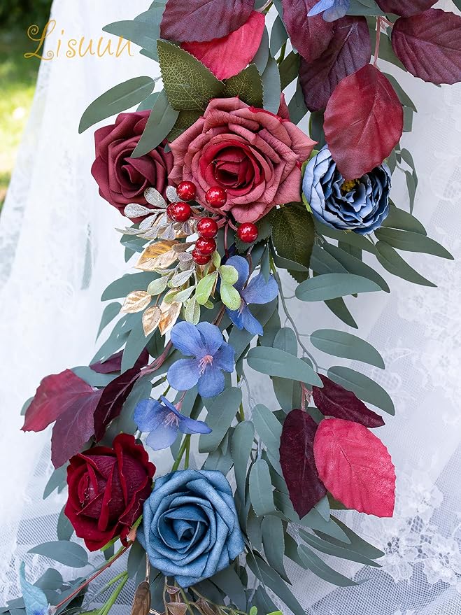 9FT Wedding Arch Flower Garland, Handmade Wedding Table Decorations,Head Table Floral Decor for Noble and Charming Wedding Ceremony