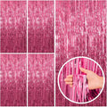 5 Pack Pink Tinsel Curtain Party Backdrop Foil Fringe Birthday Photo Booth Streamer Backdrop Theme Decorations
