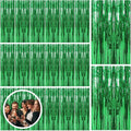 20 Pack Green Streamers Backdrop Jungle Party Decorations Foil Fringe Backdrop Curtains Photo Booth Backdrop for Birthday Dinosaur Animal St Patrick's Day Football Christmas Party Decorations