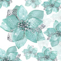 WILLBOND 36 Pieces Christmas Poinsettia Glitter Faux Flowers Christmas Artificial Flowers Tree Ornaments Topper Xmas Decorations(Blue-Green)