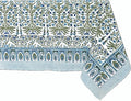 ATOSII Nargis Blue 100% Cotton Rectangle Summer Tablecloth, Indian Block Print Floral Table Cloth I Dining Parties Weddings Outdoors Holidays 60 X 60 Inches 4 Seater I Grandmillennial Farmhouse Boho