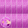 10 Pack Hot Pink Party Decorations Tinsel Curtain Streamers Foil Fringe Photo Booth Backdrop