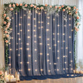 10x10ft Navy Blue Tulle Backdrop Curtain with Lights String for Parites, Sheer Backdrop Curtains for Wedding Baby Shower Birthday Party Photo Shoot Decorations