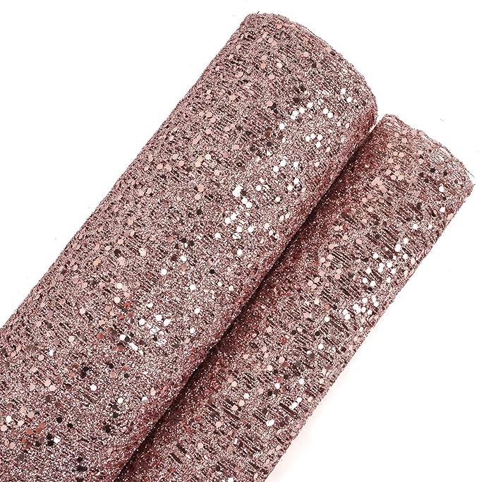 MEEDEE Rose Gold Glitter Mesh Web Ribbon 10 Inch Wide by 10 Yards Roll Rose Gold Fabric Ribbon Decorative Mesh Ribbon for Christmas Tree, Garland, Holiday Wreaths, Bows, Home Decor