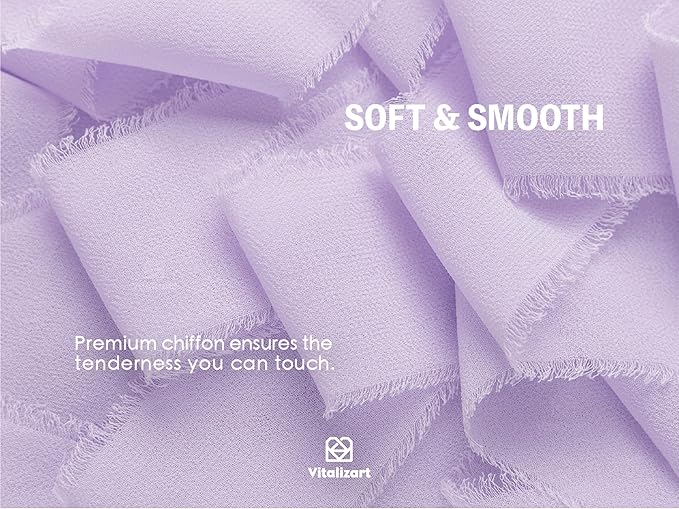 Vitalizart Lavender Purple Handmade Chiffon Silk Ribbon Fringe 3 Rolls 1.5" x 21 Yd Lilac Frayed Edges Ribbons for Wedding Invitations Bridal Bouquets Gifts Wrapping Crafts Holiday Decor