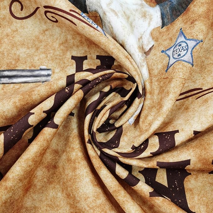 SVBright Western Backdrop 7Wx5H Cowboy Happy Birthday Rustic Wooden Board Cactus Rodeo Brown Hat Plant Country Wild West Men Boy Bday Party Decorations Photography Background Banner Photo Booth Studio