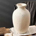 Large Ceramic Rustic Flower Vase, 10.43 Inch Tall Vintage Pottery Home Decor, Antique Farmhouse Terracotta Vase for Living Room, Table, Shelf, Mantel Decoration, Farmhouse - Cream-White