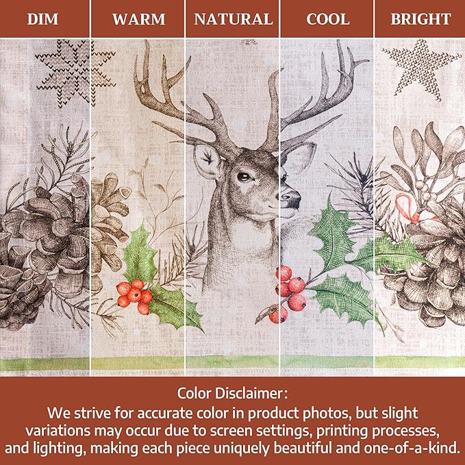 Maison d' Hermine Table Runner 100% Cotton Single Layer Table Runners 72 inches Long for Thanksgiving Christmas Decorations Home Kitchen Dining Party Wedding (Christmas Dew, 14.5" x 72")