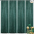 Dark Green Sequin Backdrop Curtain 4 Pieces 2FTx8FT Glitter Photography Backdrop for Party Wedding Birthday Christmas Decorations