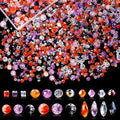 1000pcs Halloween Glass Beads for Jewelry Making Colorful Rainbow Craft Crystal Beads Sparkly Beads for DIY Necklace Bracelet Earring Orange & Purple & Black