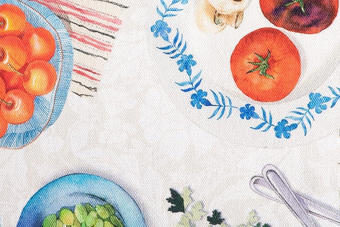 Maison d' Hermine Placemats Set of 4 100% Cotton Washable Cloth Place Mats, Reusable Table Mats for Kitchen Dining Decoration, Party, Wedding, Restaurant Spring/Summer (Gourmand, 13" x 19")
