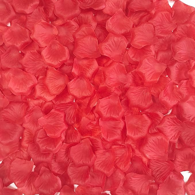 1500 PCS Separated Artificial Red Rose Petals for Romantic Night for her Set,Faux Red Flower Petals for Flower Girl Weddings Valentine Day Party Romantic Decoration(Ready-to-use)