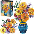 Sunflower Building Blocks with Vase Set for Adults, Christmas Artificial Flower Bouquet Botanical Collection Bricks Anniversary Birthday Gifts for Her Women Men Mom Wife Grandma Home Decor -1065 PCS