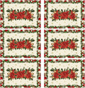 XCHI Christmas Poinsettias Leaves Bells Snowflakes Winter Xmas Placemats Set of 6 Table Mats for Party Home Kitchen Dining Table Decorations 12x18 Inch