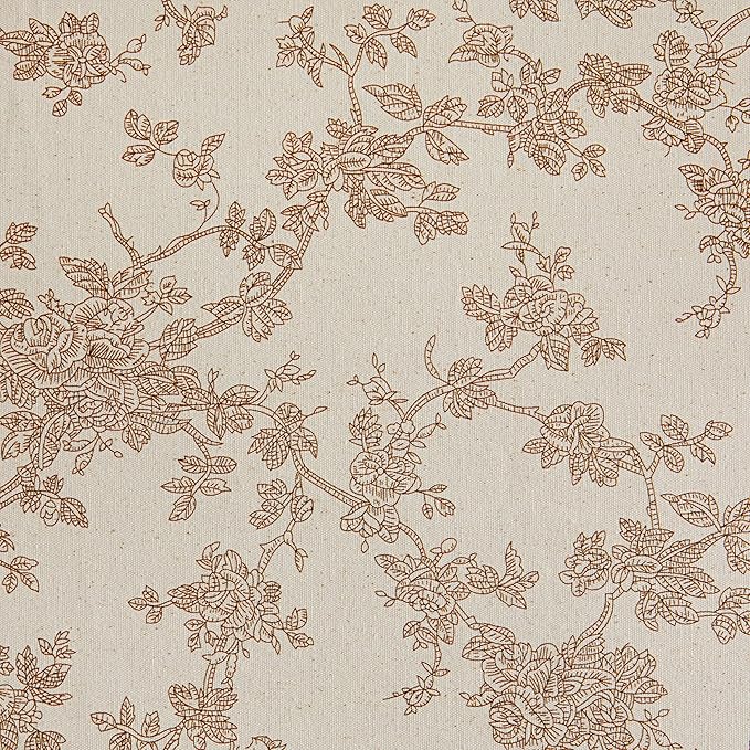100% Cotton French Pastoral Table Runners, 13x36 Inch Brown Farmhouse Table Runners 36 Inches Long, Vintage Flowers Print Home Decors