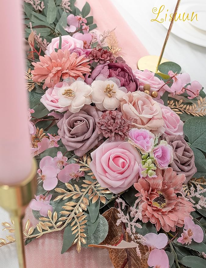 9FT Wedding Arch Flower Garland, Handmade Wedding Table Decorations,Head Table Floral Decor for Noble and Charming Wedding Ceremony