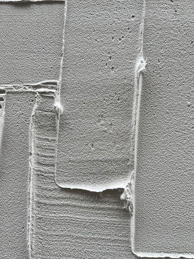 Hand-Painted White and Grey Abstract Wall Decoration Oil Painting Thick Texture Minimalist Art 45x30 inches