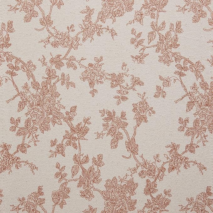 100% Cotton French Pastoral Table Runners, 13x36 Inch Terracota Farmhouse Table Runners 36 Inches Long, Vintage Flowers Print Home Decors