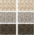 Gold Black Leopard Placemats Set of 6,Washable Heat Resistant 12×18 Inch Linen Table Mats White Gold Place Mats for Party Outdoor Dining Décor