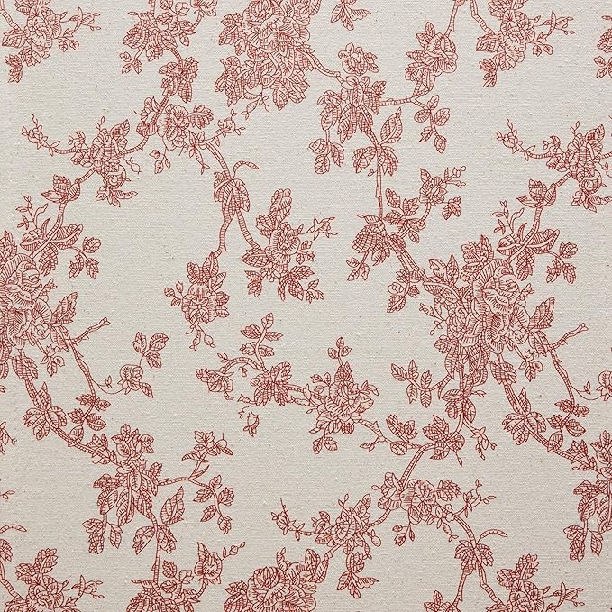 100% Cotton French Pastoral Table Runners, 13x36 Inch red Farmhouse Table Runners 36 Inches Long, Vintage Flowers Print Home Decors