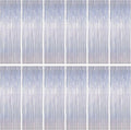 12 Pack Fringe Backdrop, 3.28 FT x 7.08 FT Glitter Silver Tinsel Curtain, Metallic Foil Curtains Party Streamer Disco Backdrop, Silver Party Decorations for New Year Birthday Holiday