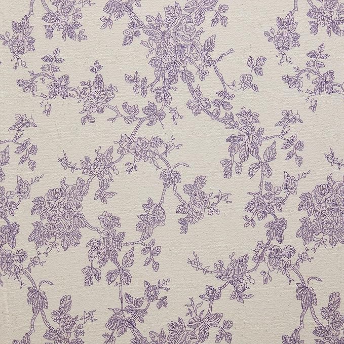 100% Cotton French Pastoral Table Runners, 13x48 Inch Purple Farmhouse Table Runners 48 Inches Long, Vintage Flowers Print Home Decors