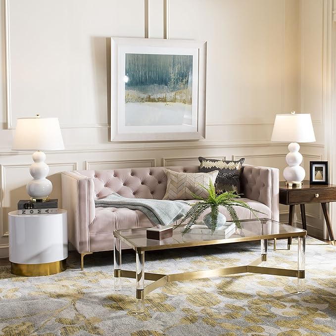 SAFAVIEH Evoke Collection Area Rug - 9' x 12', Grey & Gold, Floral Design, Non-Shedding & Easy Care, Ideal for High Traffic Areas in Living Room, Bedroom (EVK236P)