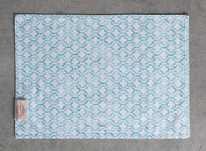 Maison d' Hermine Placemats Set of 4 100% Cotton Washable Cloth Place Mats, Reusable Table Mats for Kitchen Dining Decoration, Party, Restaurant Spring/Summer (Happy Florals - High Summer, 13" x 19")