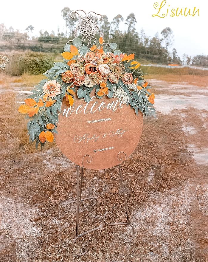 Wedding Arch Flowers, Artificial Flowers for Decoration, Large Flower Swag for Boho Styles Wedding Ceremony Floral Decor - Pack of 2