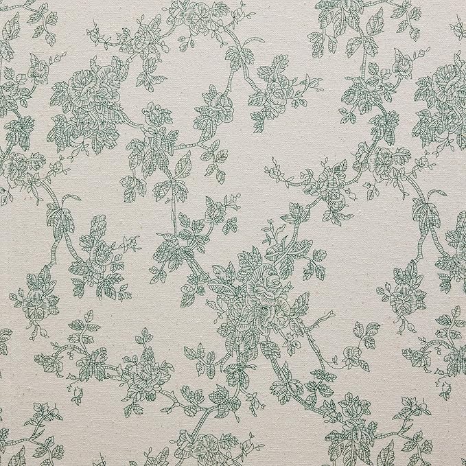 100% Cotton French Pastoral Table Runners, 13x48 Inch Vintage Green Farmhouse Table Runners 48 Inches Long, Vintage Flowers Print Home Decors