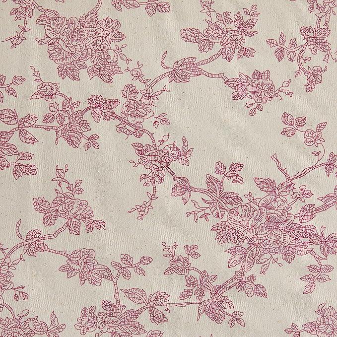 100% Cotton French Pastoral Table Runners, 13x60 Inch Pink Farmhouse Table Runners 60 Inches Long, Vintage Flowers Print Home Decors