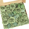 Artificial Flowers, 25pcs Artificial Rose for DIY Wedding Bouquets Centerpieces Flowers Arrangements, Elf Green Fake Flowers with Stems for Bridal Shower Graduation Events Decoration