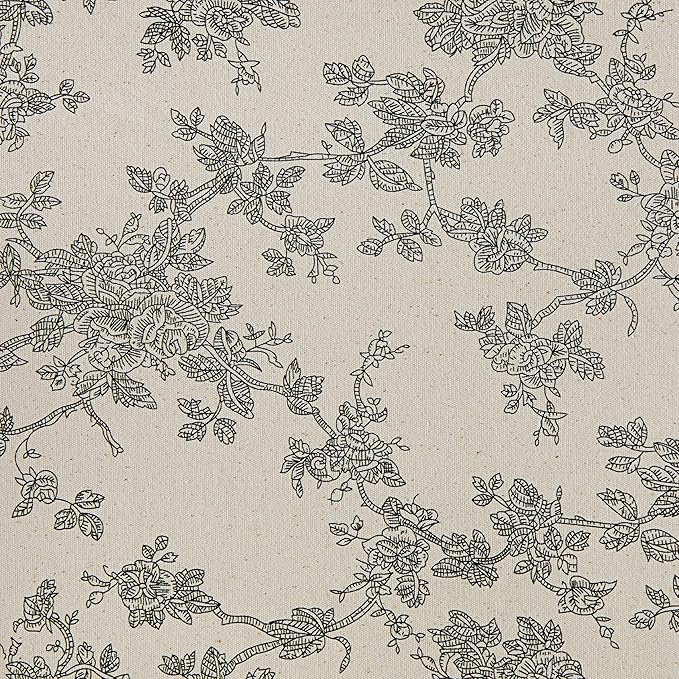 100% Cotton French Pastoral Table Runners, 13x60 Inch Black Farmhouse Table Runners 60 Inches Long, Vintage Flowers Print Home Decors