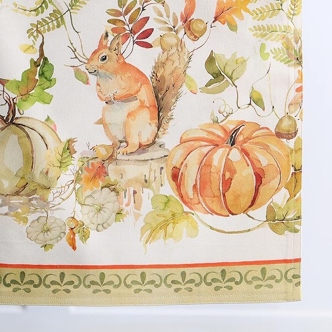 Maison d' Hermine Table Runner 100% Cotton Double Layer Table Runners 72 inches Long for Thanksgiving Christmas Decorations Home Kitchen Dining Party Wedding (Pumpkin Passion, 14.5" x 72")