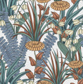 Boho Floral Peel and Stick Wallpaper, Vintage Botanical Contact Paper, Self Adhesive Wall Mural 17.5" x 393.7" Tropical Wall Paper Waterproof Removable for Bedroom Walls Cabinet (White, Orange, Blue)