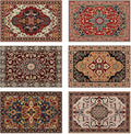 Fall Boho Carpet Placemats Set of 6, Washable Heat Resistant 12×18 Inch Linen Table Mats Orange Brown Place Mats for Party Outdoor Dining Decor