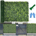 Artificial Boxwood Roll Panel Backdrop: 40"X120" UV-Anti Greenery Faux Grass Wall Hedge for Indoor Outdoor Green Decor & Backyard Background Decorations Fence Covering Privacy